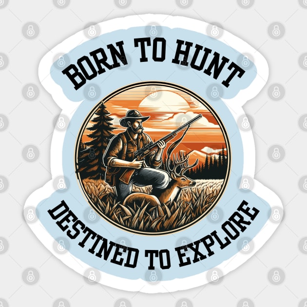 Born to Hunt - Retro Vintage Style Hunting Sticker by Syntax Wear